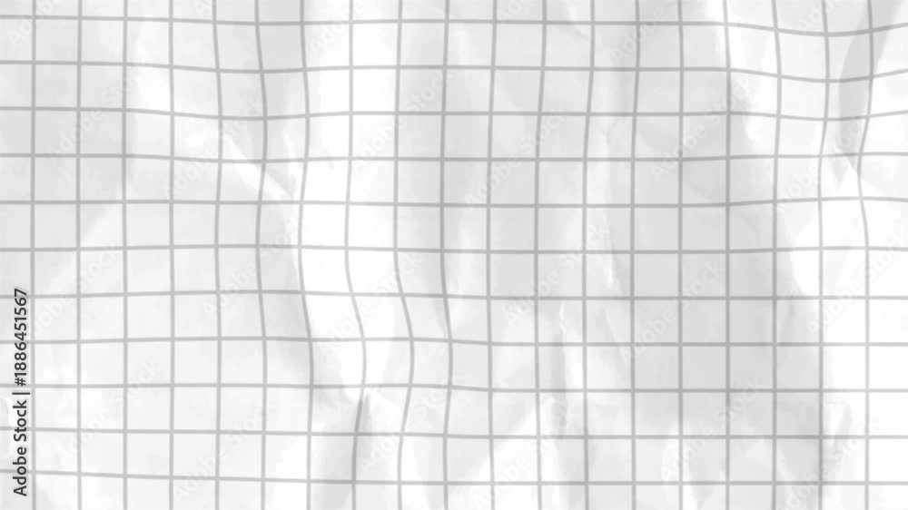 Motion Grid Pattern Video Stock Crumpled White Graph Paper Reveal. Stop motion grid texture ...