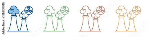 Nuclear Energy Icon Set Multiple Style Collection