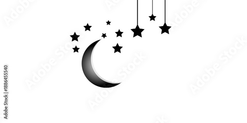 stars and moon icon. vector design