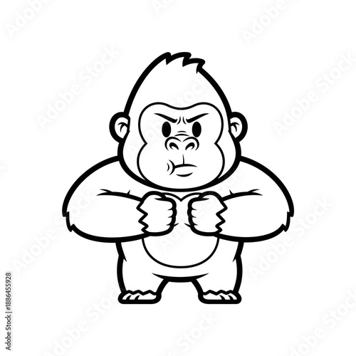 Angry Gorilla Cartoon Character Illustration.