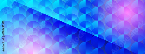 Sophisticated blue and cyan gradient pattern with translucent overlapping circles and soft glowing light effects