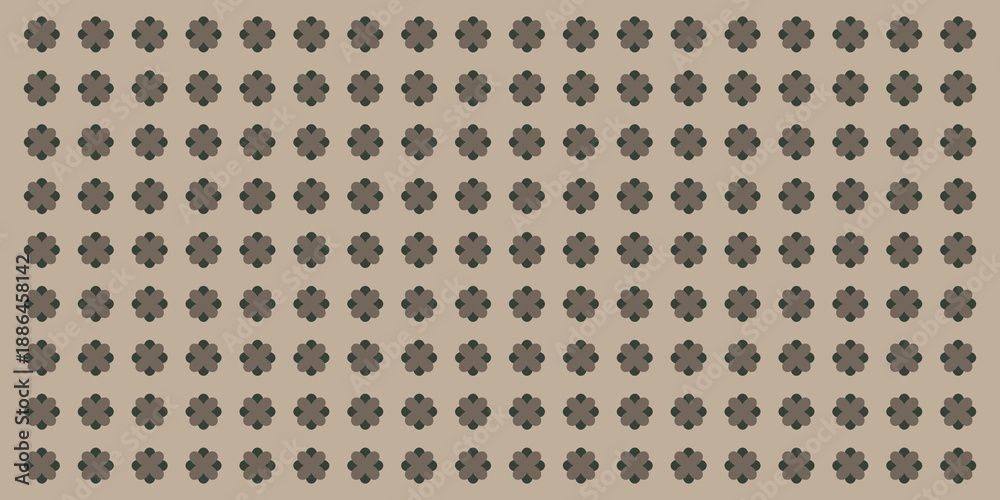 Fototapeta premium Repeating Floral Pattern on Beige Background
