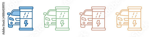 Vehicle Charging Icon Set Multiple Style Collection