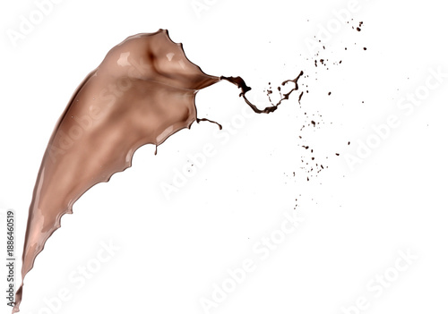 Splash of brown paint on wh...