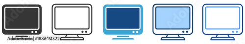 Computer screen icon set multi style icon set collection vector illustration