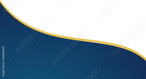 Deep Blue Islamic Ornament Pattern and Gold Wave Bottom Frame