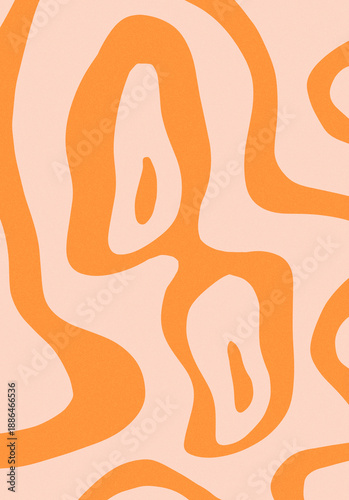 Orange Peach Pastel Fluid Contour Abstract Background