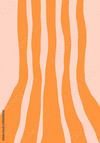 Orange Peach Pastel Retro Wavy Vertical Stripe Background
