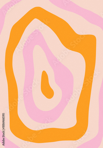 Peach Orange Pink Pastel Abstract Wavy Contour Background