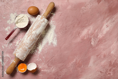 Rolling pin with eggs and m...