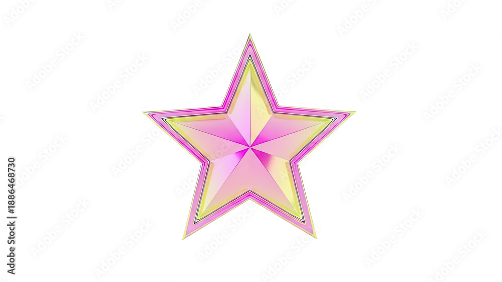 Obraz premium Pink and Yellow Gradient Star Emblem