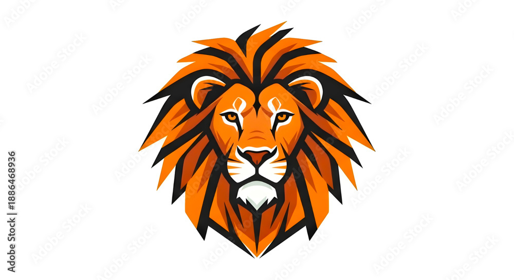 Obraz premium Majestic lion head mascot vector illustration isolated on white background