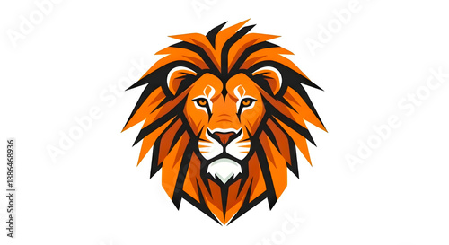Majestic lion head mascot vector illustration isolated on white background