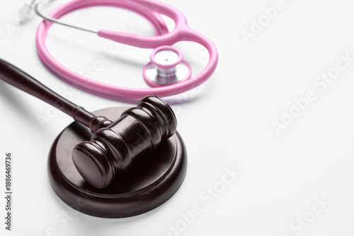 Judge gavel with stethoscop...