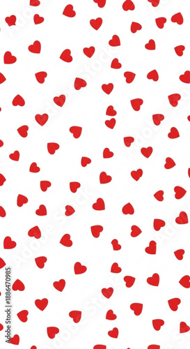 Red heart pattern on white background for festive occasions  