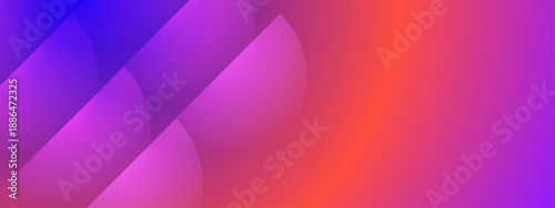 Dynamic warm color gradient featuring diagonal cuts and circular geometric elements