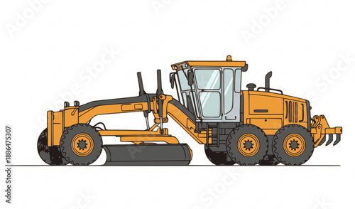 Orange motor grader angled blade position icon