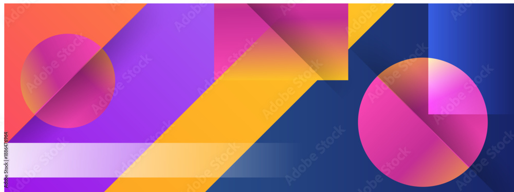 Fototapeta premium Harmonious blend of geometric shapes with soft color transitions for modern interface