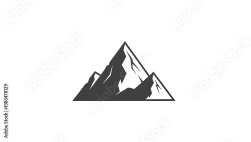 Mountain Range Silhouette Icon Graphic.