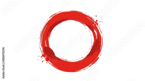 Red Zen Enso Circle Symbol.