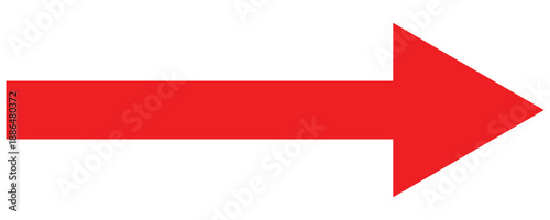 Long red arrow icon vector pointing to the right. Arrow shape element. large size red long arrow. Illustration on white background. Vector illustration.