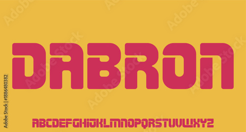 VINTAGE RETRO geometric circular font with rounded edges.	
