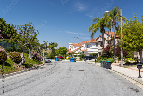 Bilde på lerret Suburban street with houses in the Los Angeles area