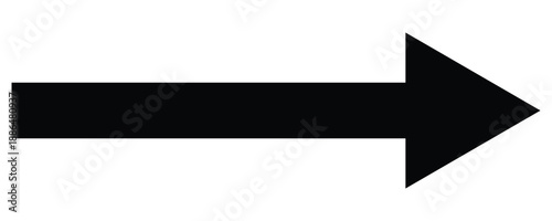 Simple black arrow pointing right on transparent background, symbolizing direction and movement. Isolated on white background . Vector illustration.