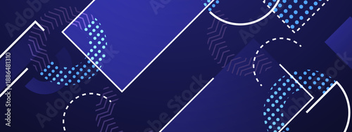 Professional navy blue backdrop with dots and sharp geometric lines