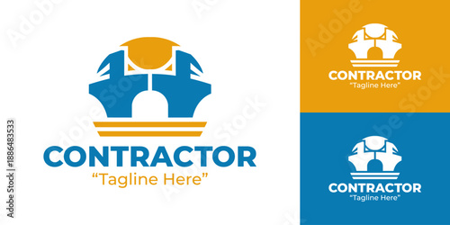 Civil Contractor Logo Modern Minimalist Industrial Identity
