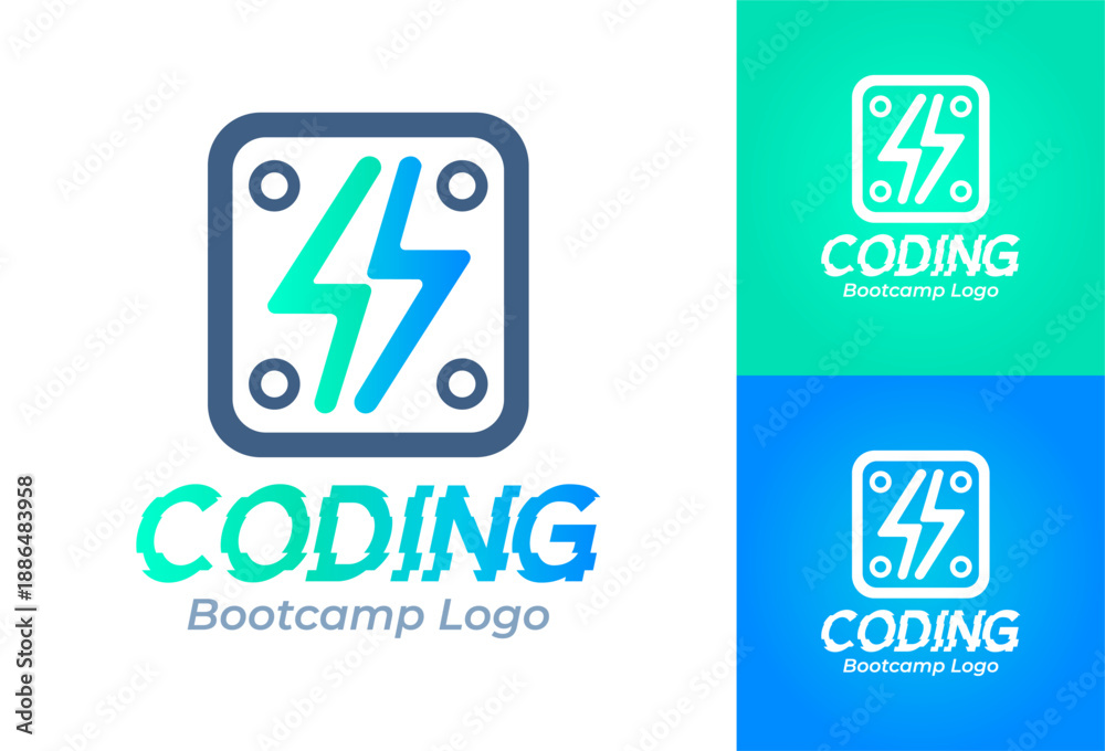 Obraz premium Coding Bootcamp Logo Modern Minimalist Developer Identity