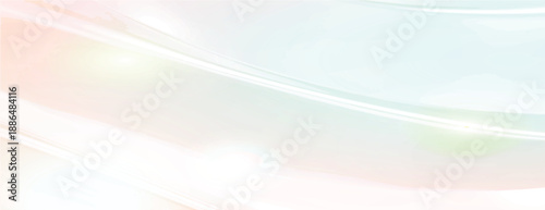 Soft pastel background with a smooth, flowing texture. The background features light peach and mint hues, creating a serene atmosphere. Gradient wave background vector. Blue background.