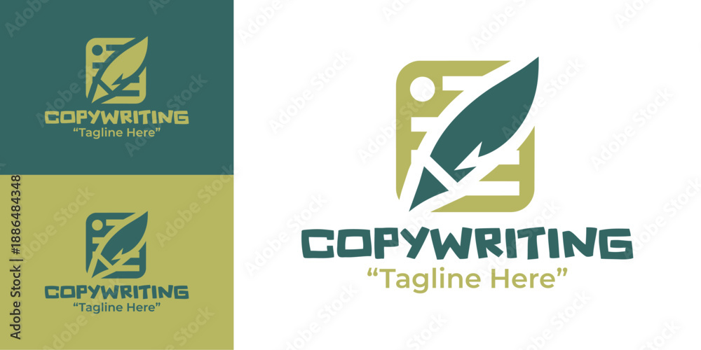 Obraz premium Copywriting Agency Logo Modern Minimalist Content Branding