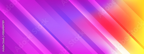 Artistic background with diagonal light rays in purple pink and yellow gradient tones
