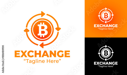 Cryptocurrency Exchange Logo Modern Minimalist Financial Technology