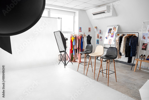 Interior of photo studio wi...