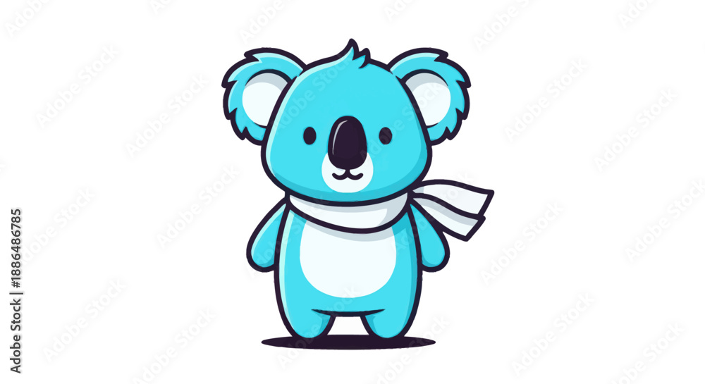 Fototapeta premium Cartoon koala illustration on white background
