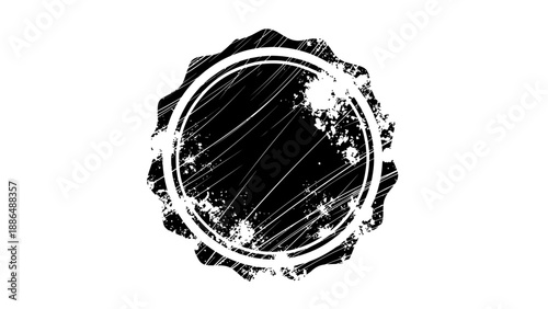 Black and white bottle cap seal.