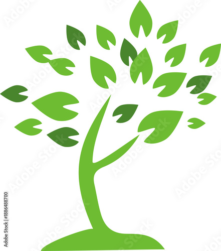 sketch vector illustration design icon logo symbol mascot eco-friendly company nature modern minimalist leaf plant tree for green natural company that is concerned about the environment