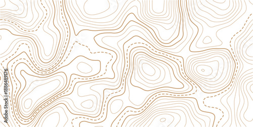 Topographic map background geographic line map with elevation assignments.The topo contour or wallpaper. Mountain trail terrain or path. Vector illustration..