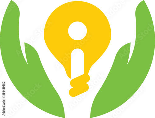 Vector sketch illustration of modern abstract mascot symbol logo icon design of green energy utilization for companies that maintain environmental sustainability by saving energy