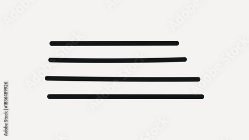 Minimalist design with four black horizontal lines on white, element vector
