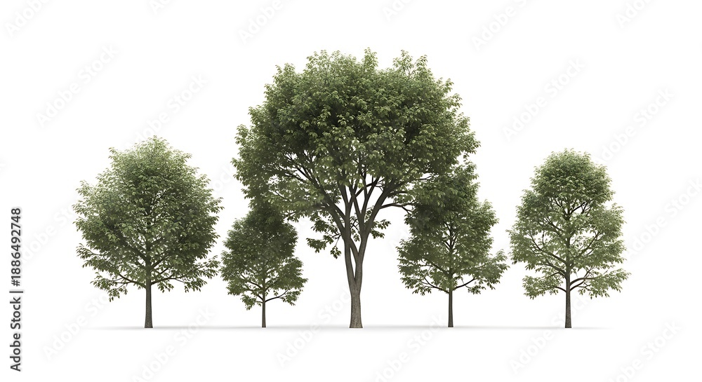 Fototapeta premium Green tree isolated on a white background