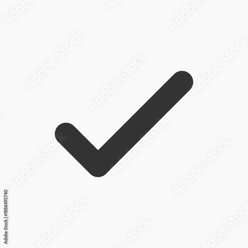 Simple black check mark icon vector