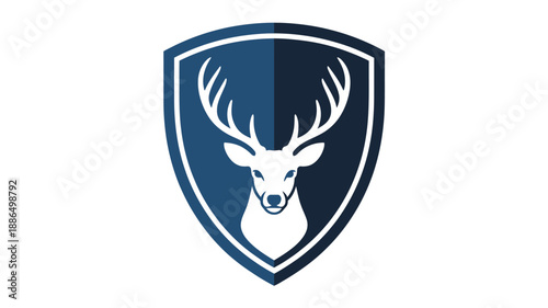 Majestic Deer Head Emblem on a Shield - A Symbol of Strength and Nature