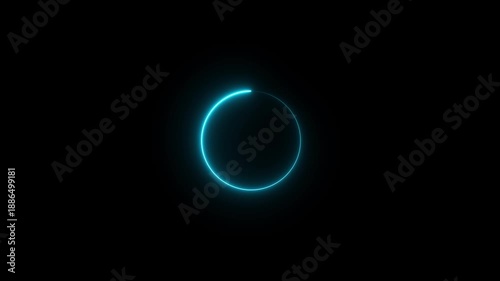 Random dial design. Circle countdown timer one minute animation from 5 to 0 second animation. Modern flat design with animation. neon circle and number looping animated