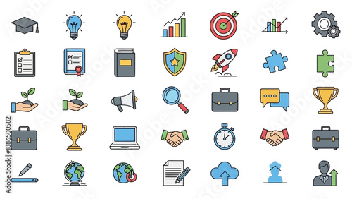 Collection of Business and Productivity Icons.