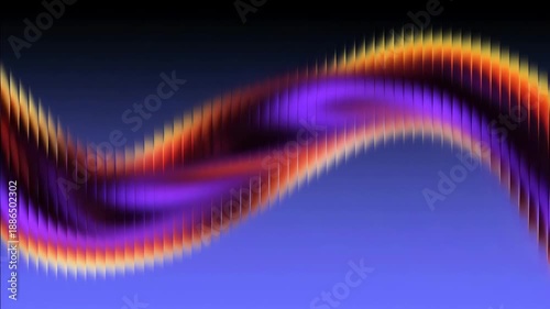 A vibrant abstract wave of colors with sharp edges flowing across a blue gradient background motion, 4k, video