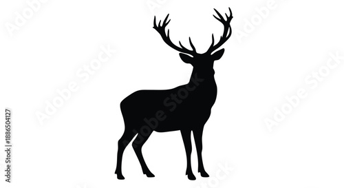 A majestic deer silhouette stands proudly on a transparent background