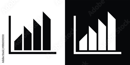 Black and white bar graphs illustrating data representation and contrasting visuals